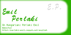 emil perlaki business card